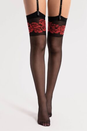 pończochy Fiore Black Red 20 den
